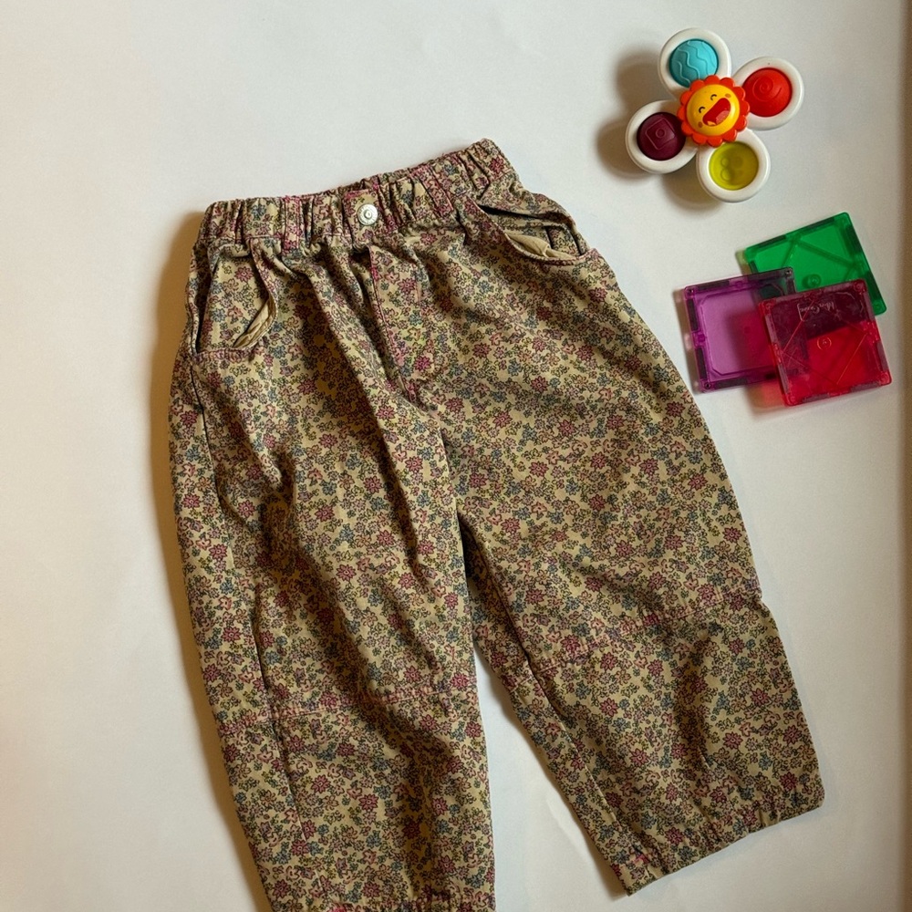 Zara girls Floral barrel leg Jean